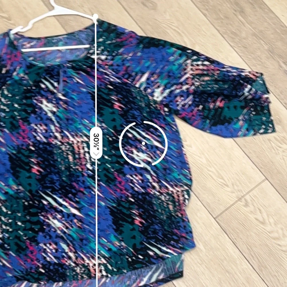 Dana Buchman XL (tags cut out) blouse Blue and Pink Abstract Women's Blouse - Picture 7 of 7